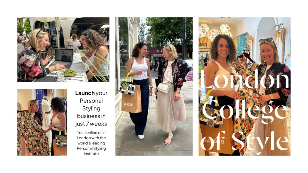 london college of style personal styling course students shopping in Sloane Square in Chelsea, London